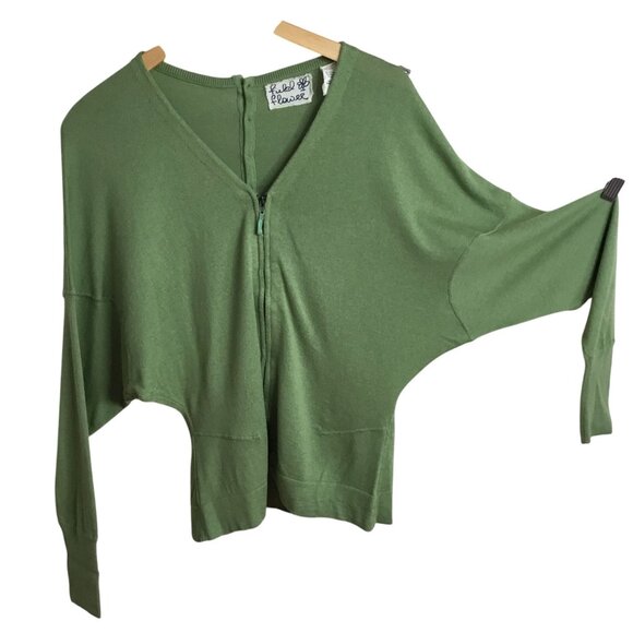 VTG Anthropologie Field Flower Olive Dolman Knit Sweater S Minimalist Lagenlook - Picture 4 of 4